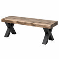 Panca 160 x 40 x 45 cm in legno marrone e metallo nero - stile industriale per sala da pranzo