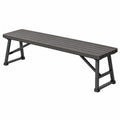 Panca da giardino 180 x 35 x 45 cm in legno composito grigio antracite con struttura in metallo