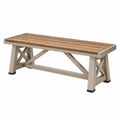 Panca da giardino 150 x 40 x 45 cm in legno e metallo tortora stile rustico