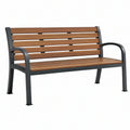 Panchina da giardino 120 x 60 x 85 cm in metallo e legno marrone con braccioli