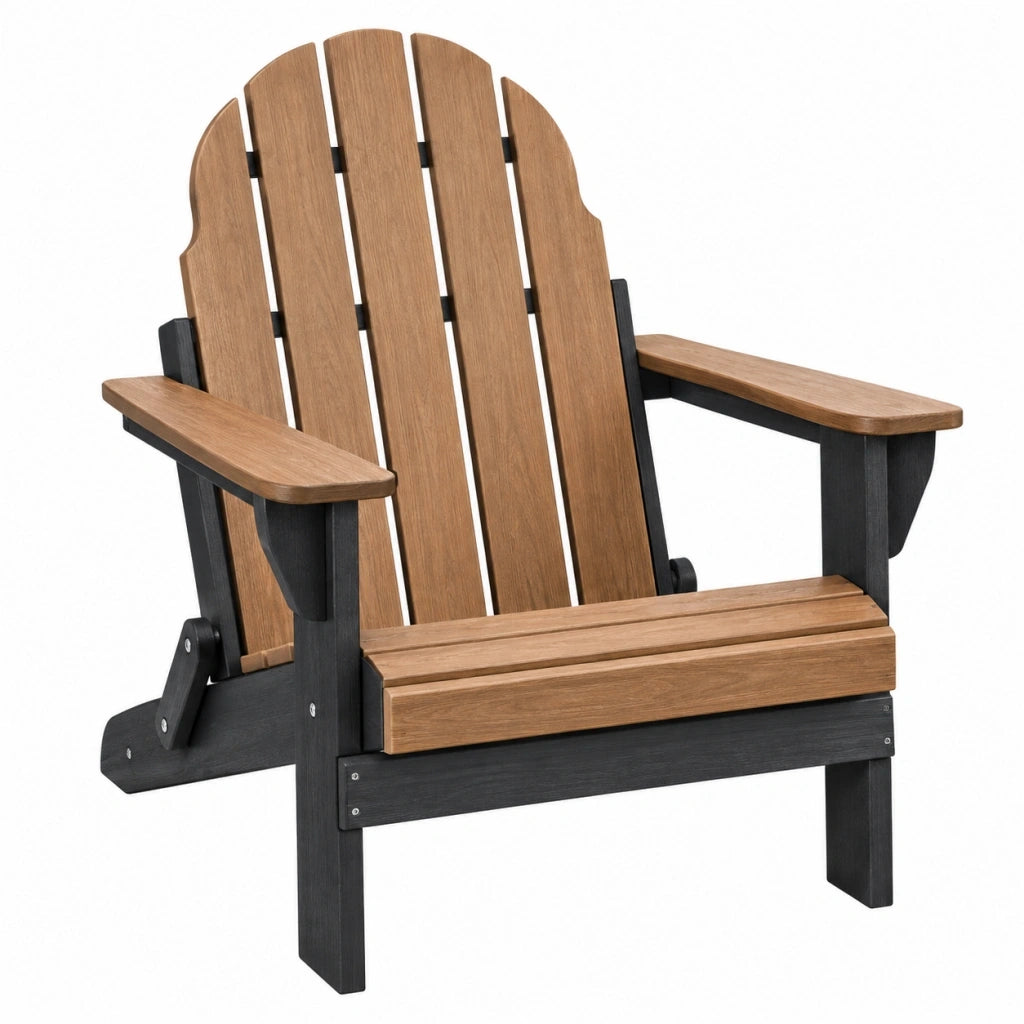 Sedia Adirondack 83 x 80 x 98 cm in legno marrone nero da esterno pieghevole