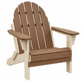Sedia Adirondack 82 x 78 x 98 cm in plastica effetto legno marrone e avorio per esterno