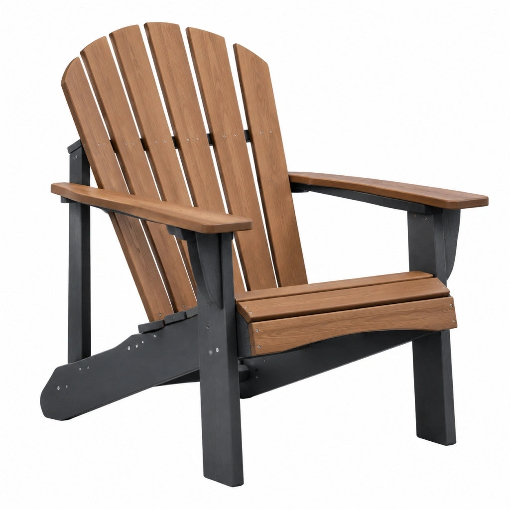 Sedia Adirondack 98 x 80 x 100 cm in legno marrone e nero - da giardino inclinata