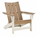 Sedia Adirondack da giardino 83 x 78 x 95 cm in materiale sintetico marrone/beige - con braccioli stile classico