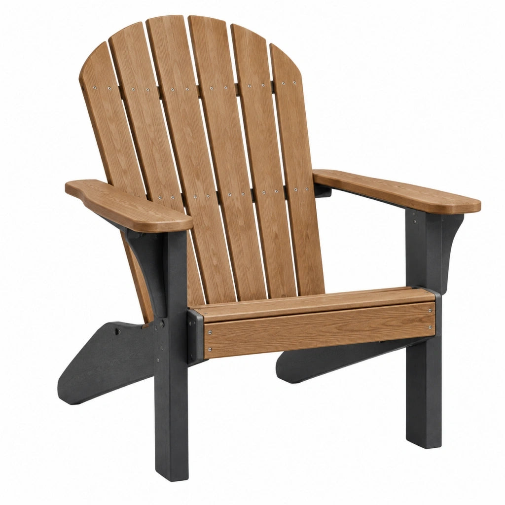 Sedia Adirondack da esterno 83 x 78 x 96 cm in legno marrone e nero - schienale alto con braccioli