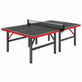 Tavolo da ping pong 274 x 152.5 x 76 cm in acciaio nero e rosso pieghevole con rete