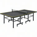 Tavolo da ping pong 274 x 152.5 x 76 cm in acciaio nero pieghevole con ruote