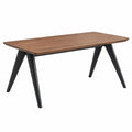 Tavolo da pranzo 140 x 80 x 75 cm in legno marrone e metallo nero - stile moderno