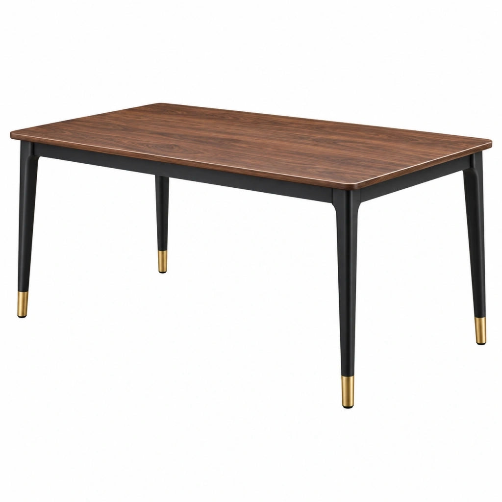 Tavolo da pranzo 160 x 90 x 75 cm in pannello effetto legno marrone e metallo nero stile moderno
