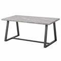 Tavolo da pranzo 160 x 80 x 75 cm effetto marmo grigio con struttura in metallo stile industriale